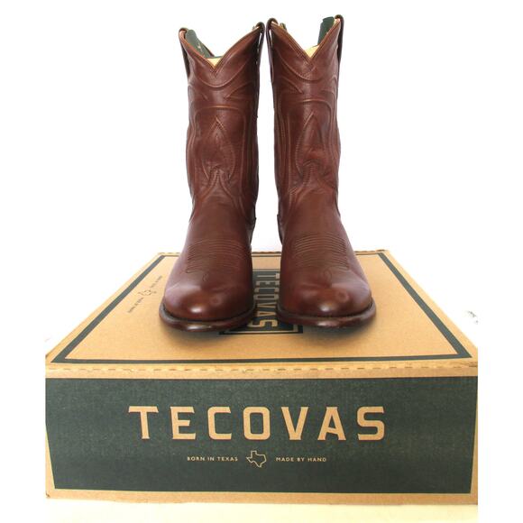 New TECOVAS Cartwright Hazelnut Bovine Cowhide Leather Western Men's 10D Boots - Picture 1 of 10